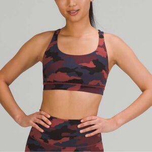 Lululemon pink camouflage energy bra 4 Luxtreme